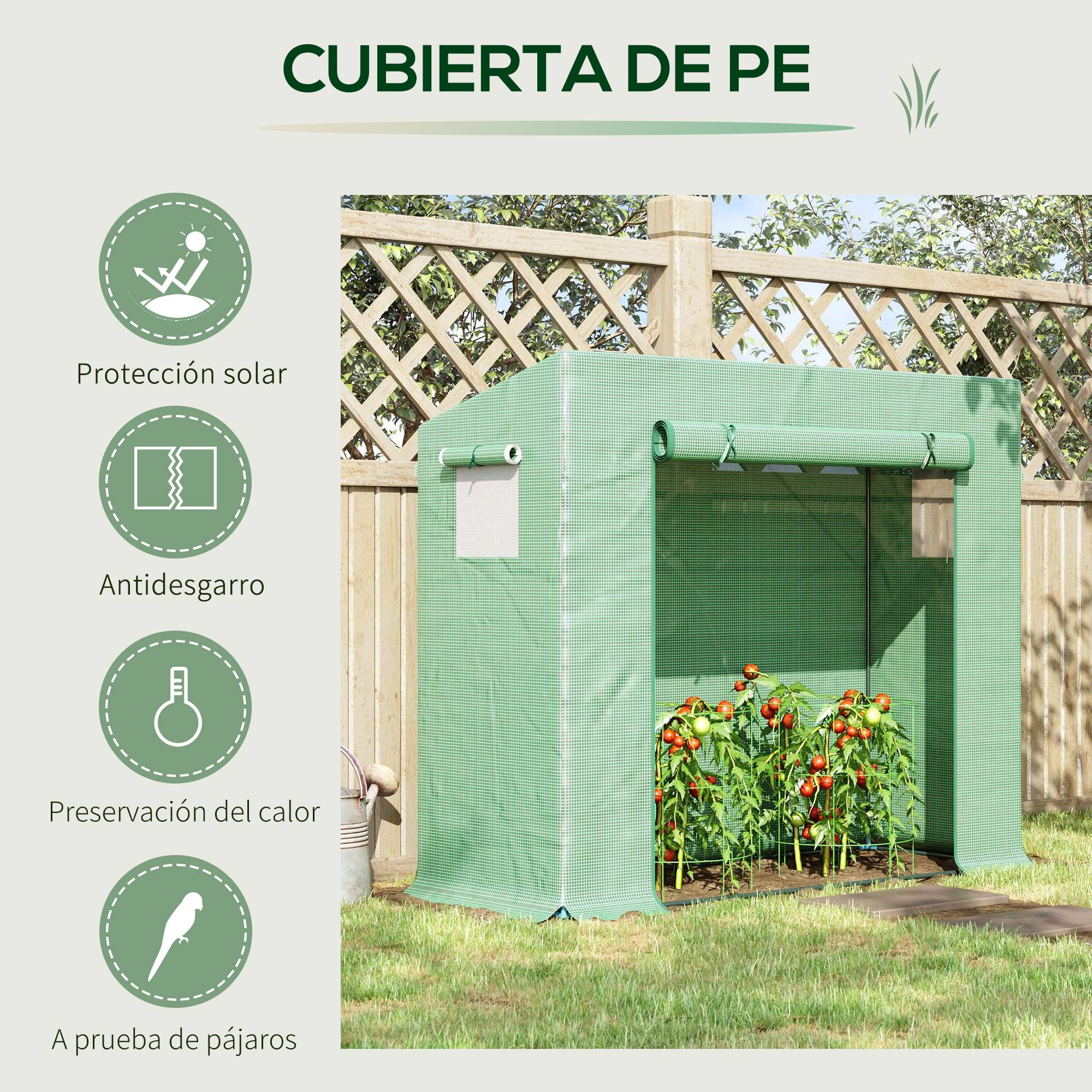 Serre de Jardin Acier pour Tomates et Fleurs avec Porte Enroulable 200x76x168 cm Vert - ComfortXL Outdoor Living - Image 6