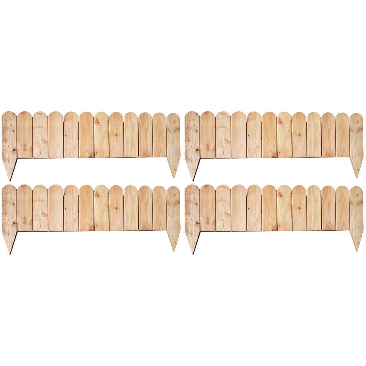 Robinhood - Bordure de jardin en mélèze huilé 30 x 120 cm (Lot de 4)