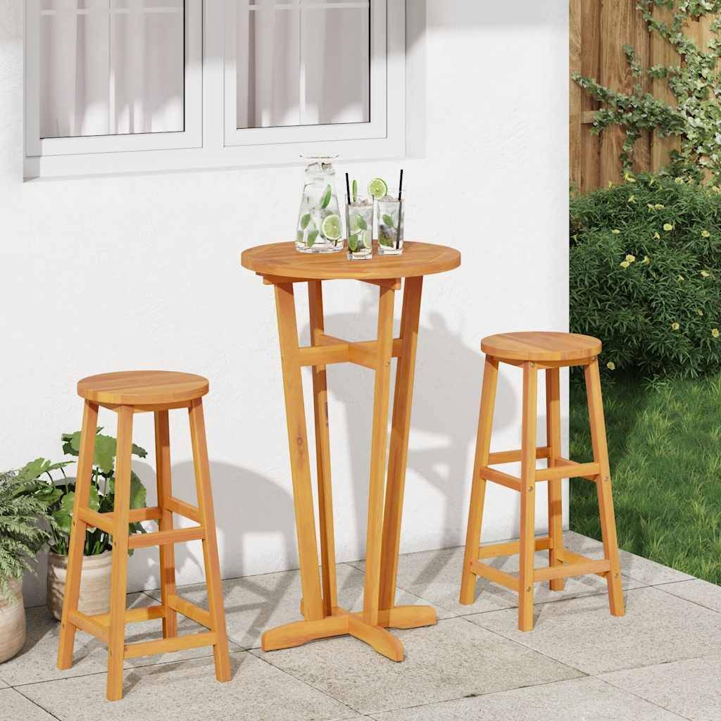 Table de bar de jardin bois d'acacia Ø 60 x 105 cm - PANGIVO - Image 3
