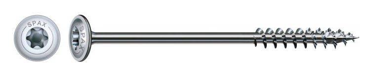 Vis bois SPAX tête disque Wirox 8x380 mm Filetage partiel - Boite de 50 - 251010803805