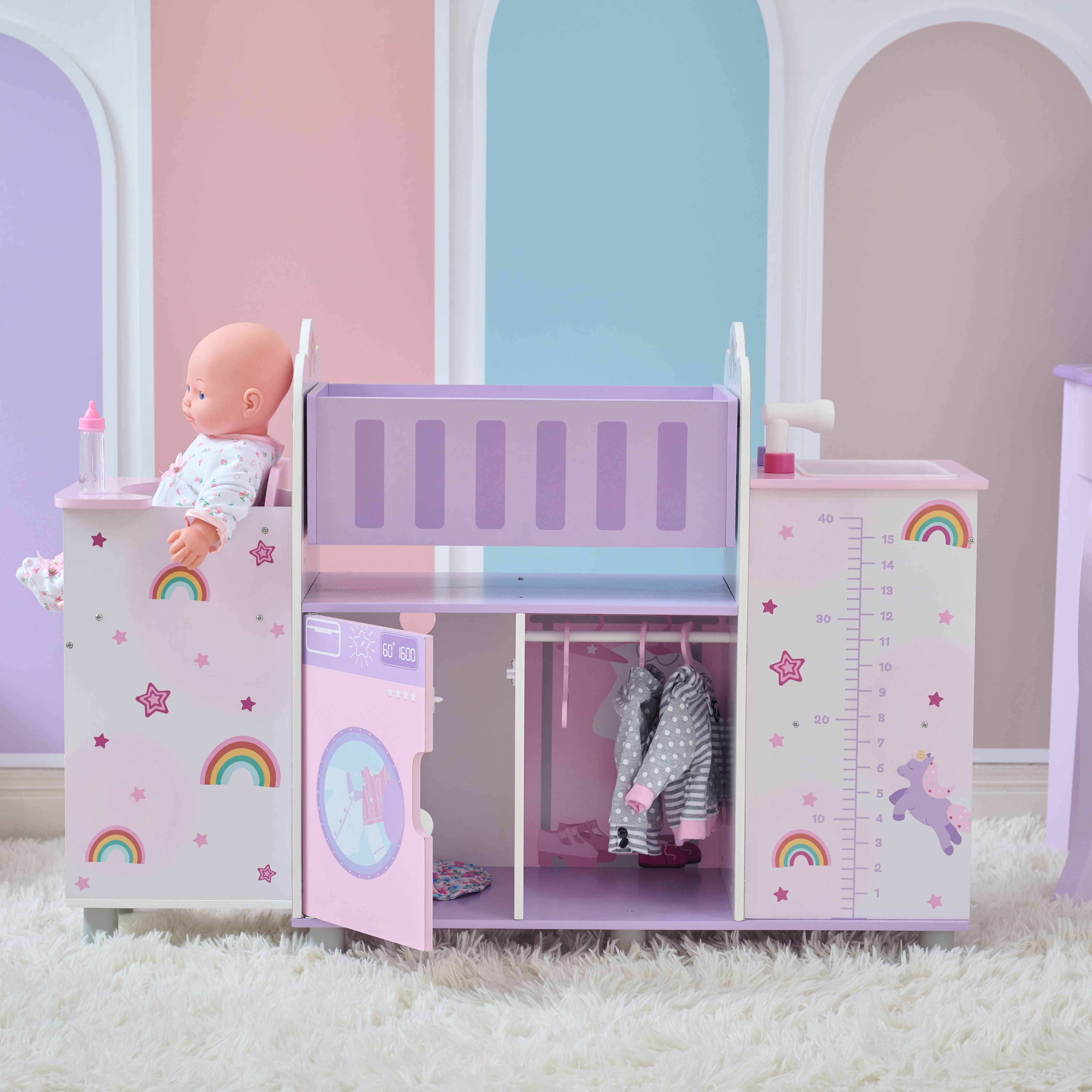 Nursery Poupée 6-en-1 en, Violet, Teamson Kids