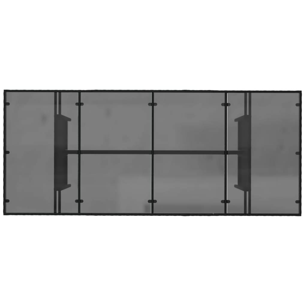Table de jardin résine tressée verre trempé noir 190 x 80 x 75 cm - PANGIVO - Image 7