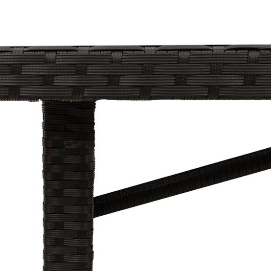 Table de jardin résine tressée verre trempé noir 190 x 80 x 75 cm - PANGIVO - Image 9