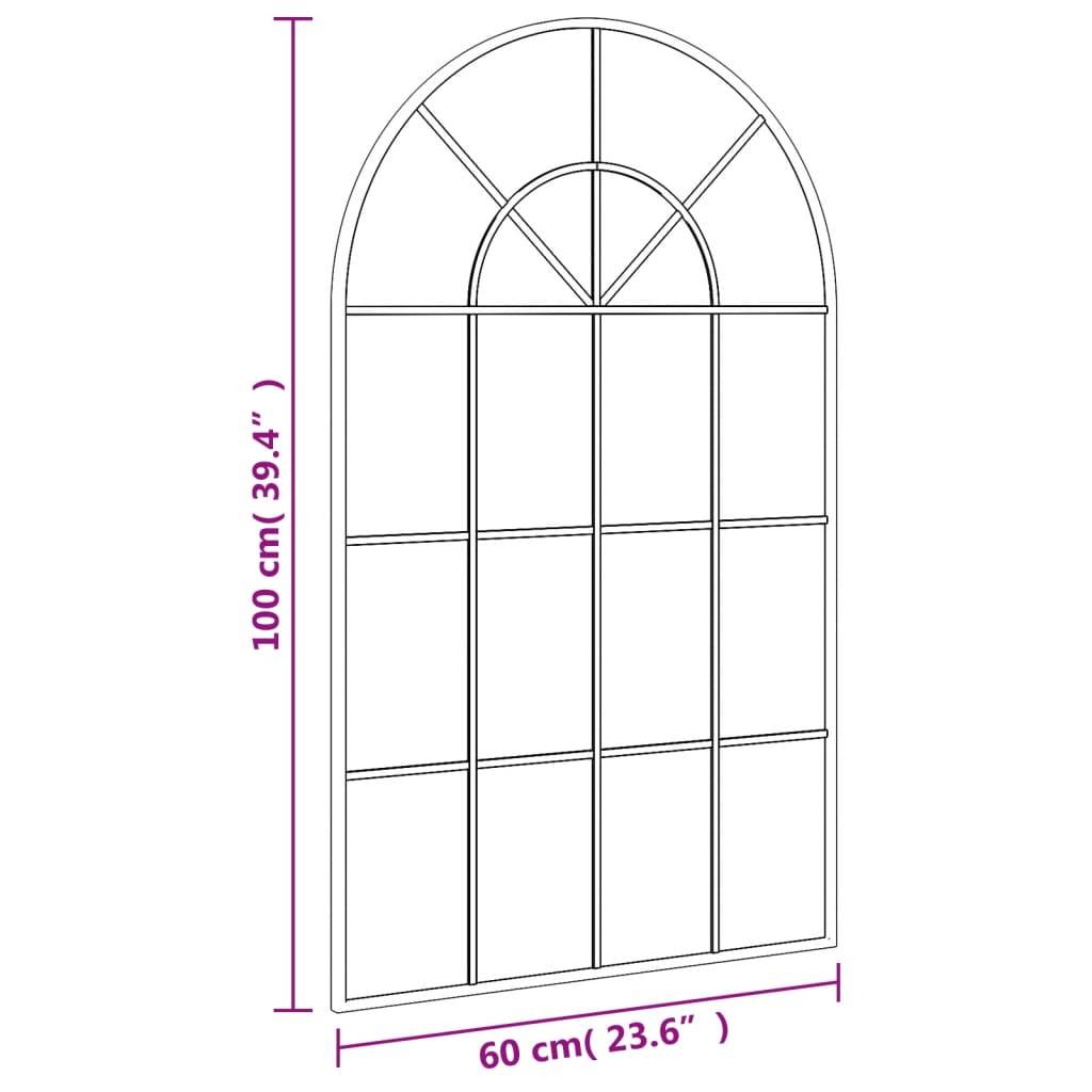 Maison Chic - Miroir mural - Miroir décoratif noir 60x100 cm arche fer - Image 7