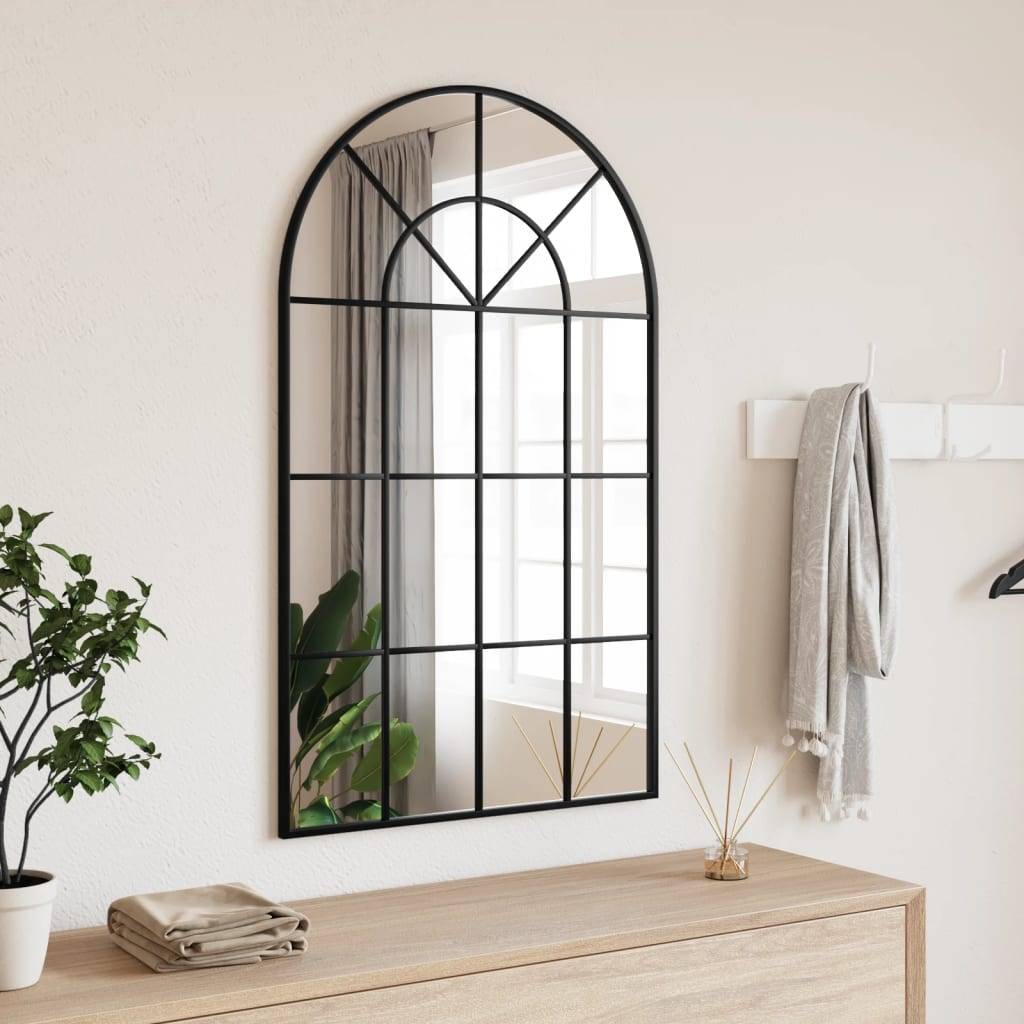 Maison Chic - Miroir mural - Miroir décoratif noir 60x100 cm arche fer - Image 2