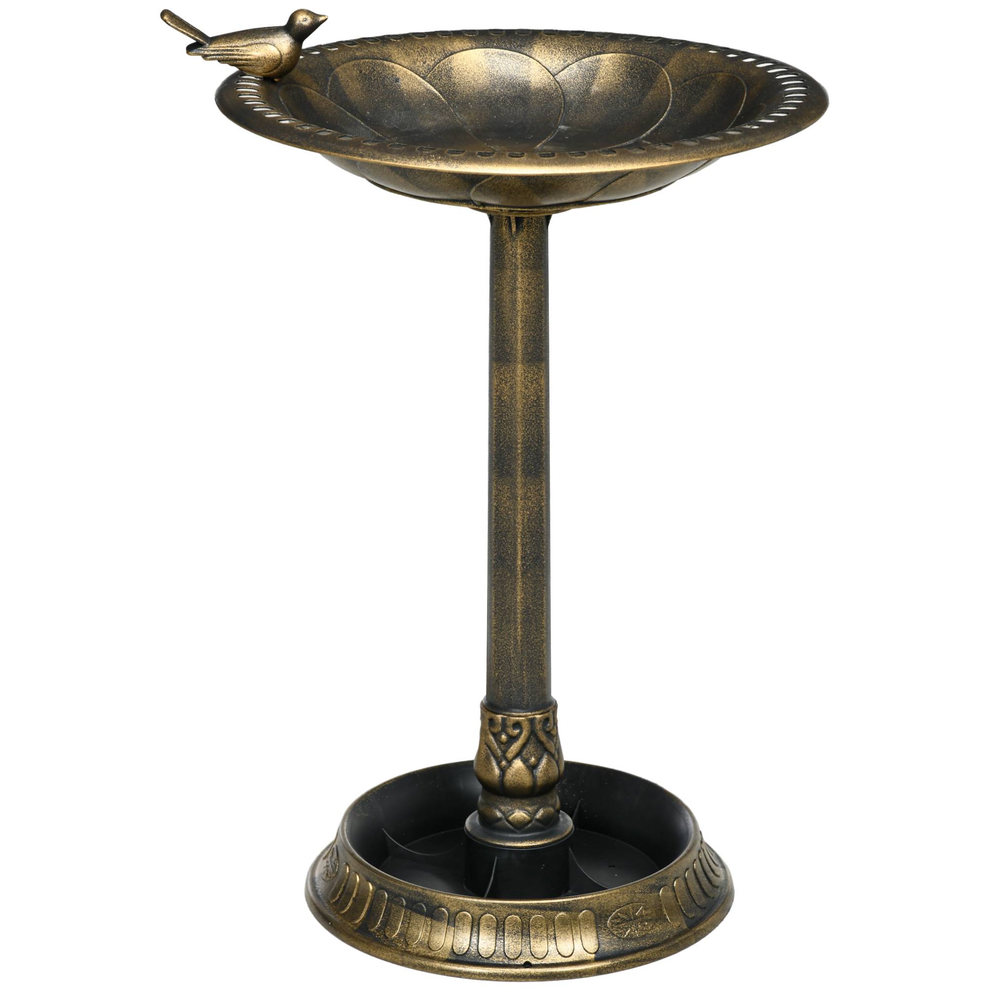 Maison Chic - Bain d'oiseaux Abreuvoir, mangeoire pour Oiseaux jardinière 2 en 1 Ø 50 x 72cm polypropylène Bronze Antique - Image 3