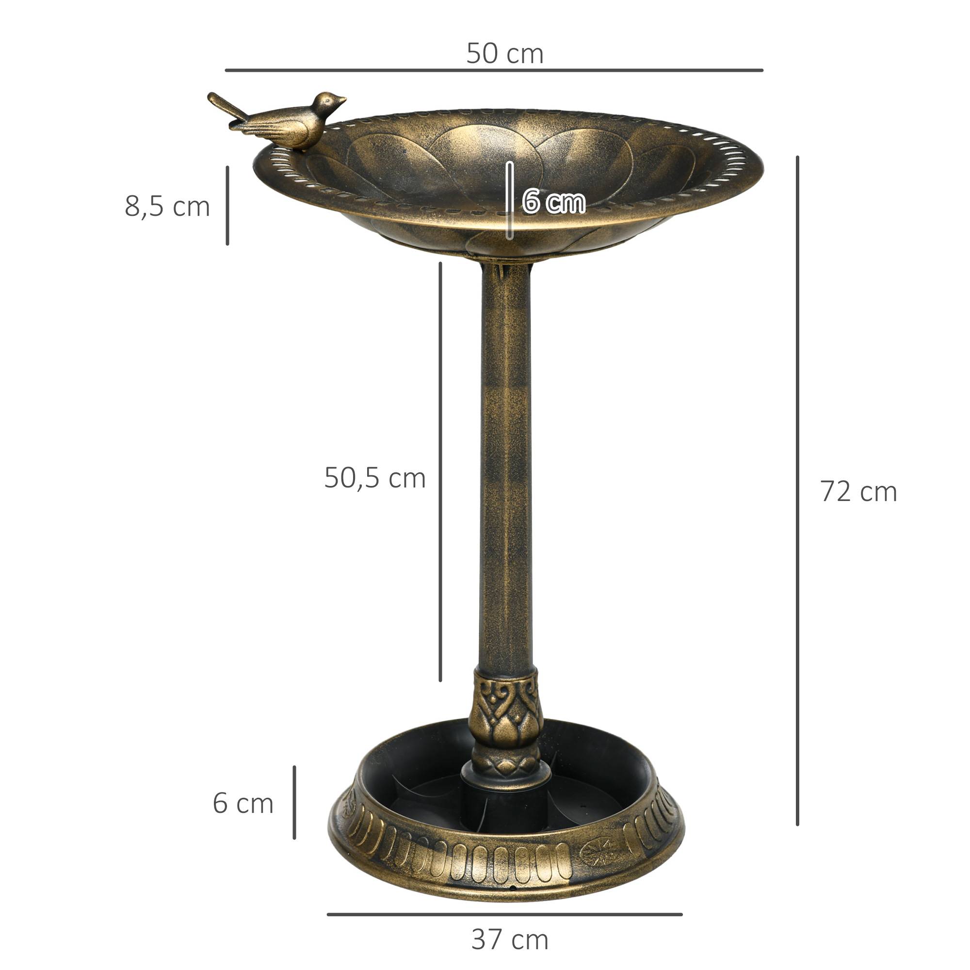 Maison Chic - Bain d'oiseaux Abreuvoir, mangeoire pour Oiseaux jardinière 2 en 1 Ø 50 x 72cm polypropylène Bronze Antique - Image 5