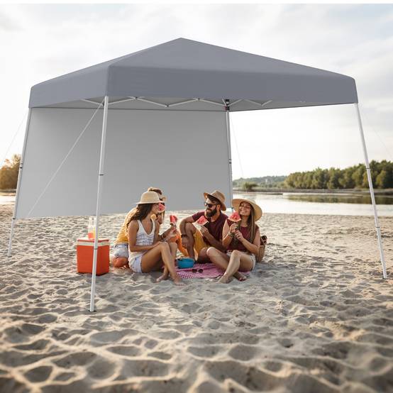 Tonnelle de Jardin 3x3M Tente Réception Pliant avec Sac à Dos Portable Protection Solaire Gris - Image 2