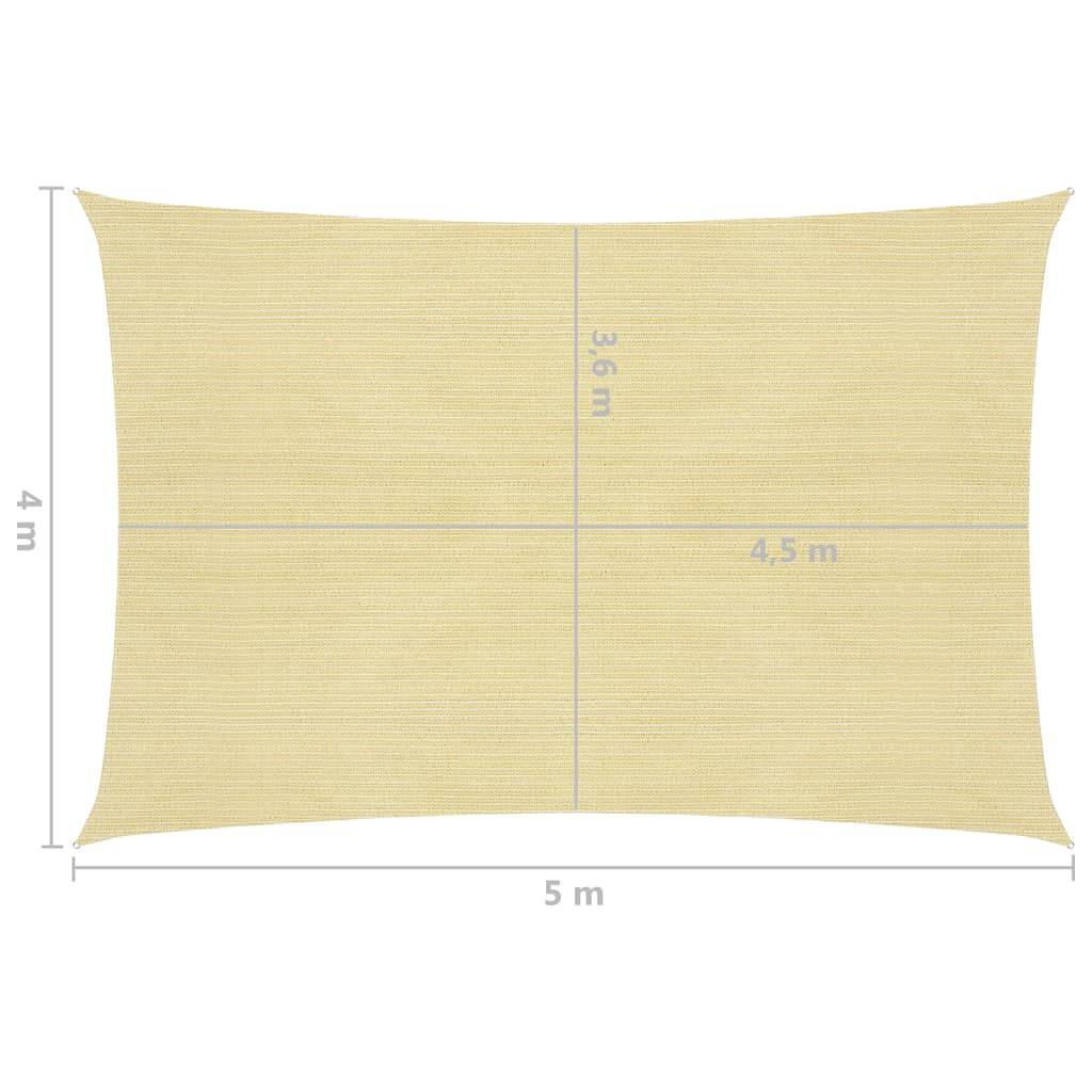 Helloshop26 - Voile d'ombrage 160 g/m² 4 x 5 m pehd beige - Imagen 4