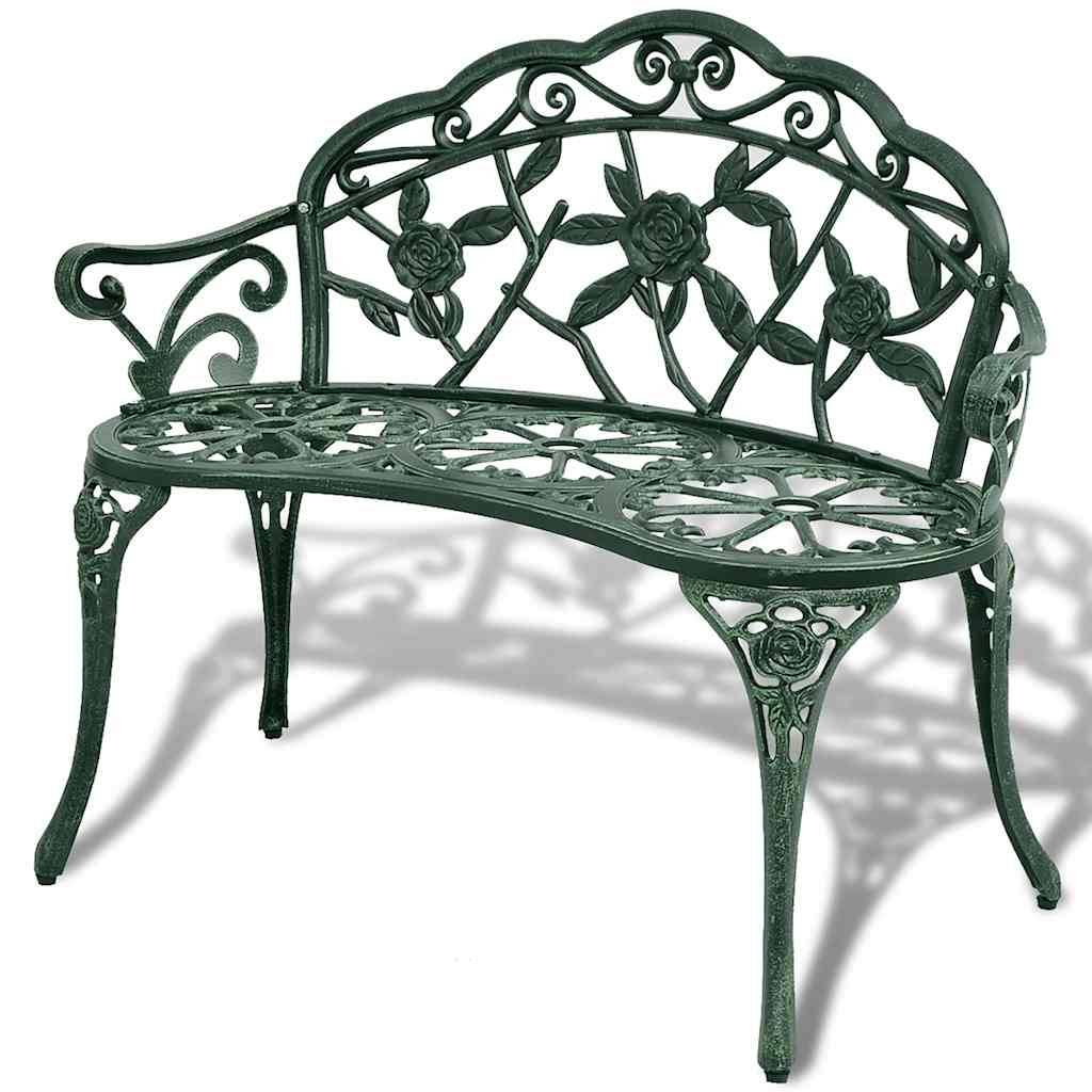Banc de jardin | Banquette De Jardin | Banc Extérieur 100 cm Aluminium coulé Vert Maison Chic - Image 2