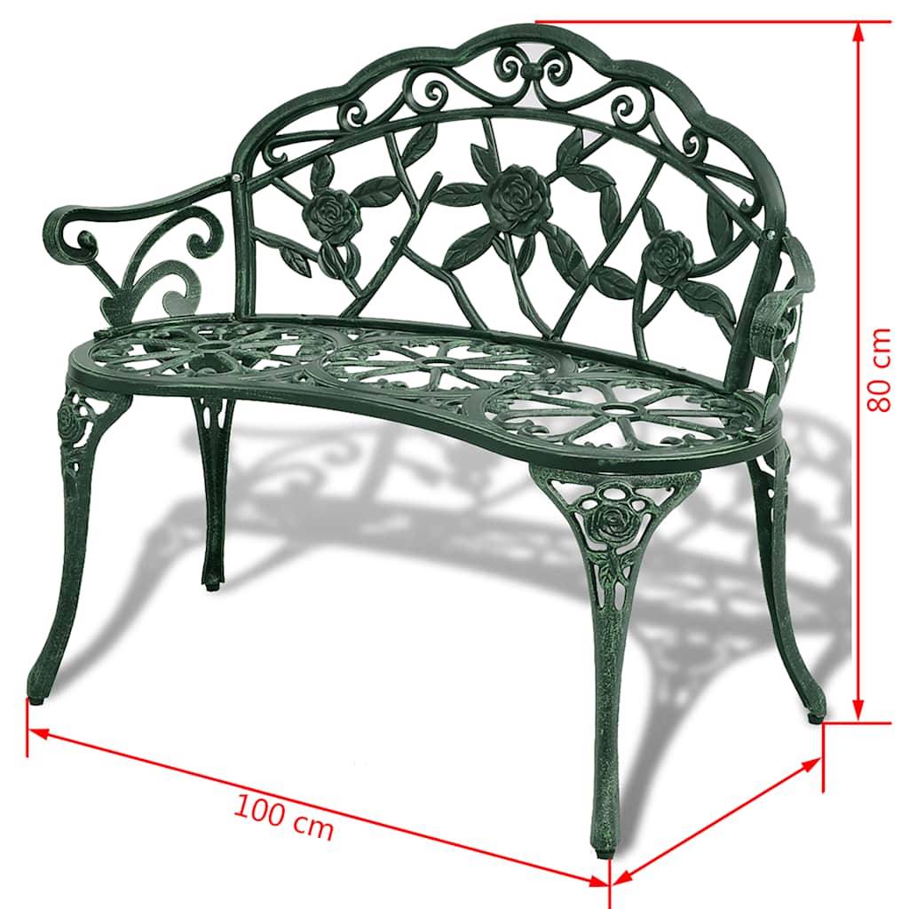Banc de jardin | Banquette De Jardin | Banc Extérieur 100 cm Aluminium coulé Vert Maison Chic - Image 4