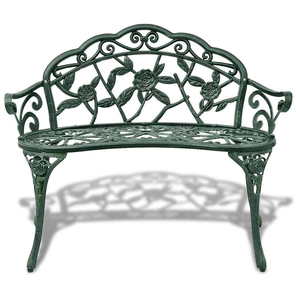 Banc de jardin | Banquette De Jardin | Banc Extérieur 100 cm Aluminium coulé Vert Maison Chic - Image 1