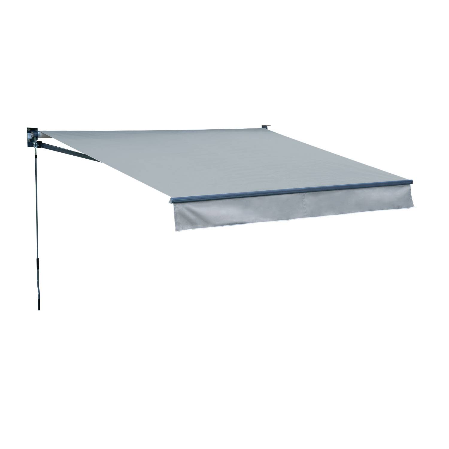 Store banne SAULE 2,95 × 2,5m - Toile grise et structure grise - HAPPY GARDEN - Image 1