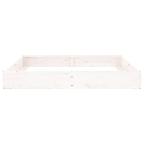 Bac à sable - Maison de jeu pour enfants avec sièges blanc carré bois de pin massif-JU12113 - Image 4