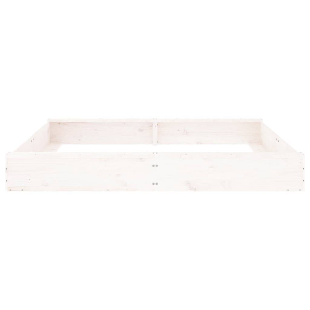 Bac à sable - Maison de jeu pour enfants avec sièges blanc carré bois de pin massif-JU12113 - Image 4