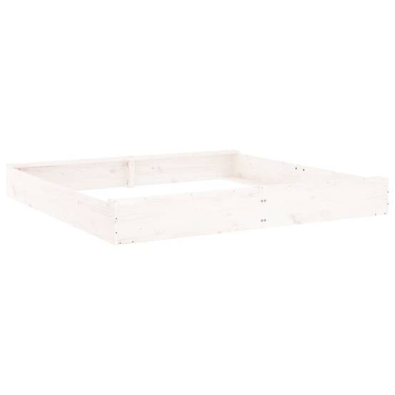 Bac à sable - Maison de jeu pour enfants avec sièges blanc carré bois de pin massif-JU12113 - Image 1