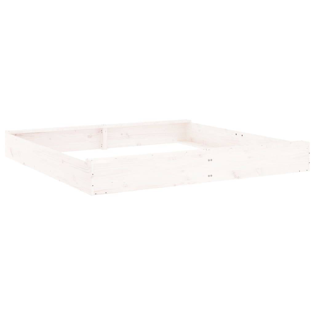 Bac à sable - Maison de jeu pour enfants avec sièges blanc carré bois de pin massif-JU12113 - Image 1
