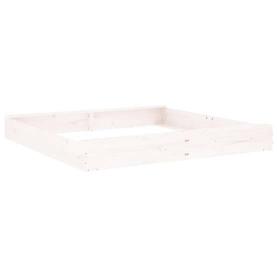 Bac à sable - Maison de jeu pour enfants avec sièges blanc carré bois de pin massif-JU12113 - Image 6