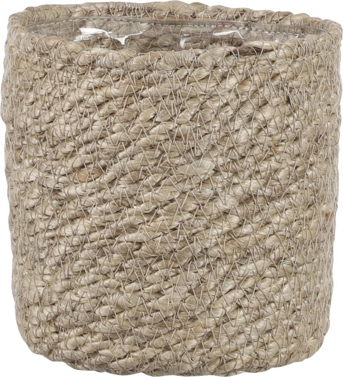 Mica Decorations - Panier Atlantic jute crème H. 12 cm Ø 12 cm - MICA DECORATIONS