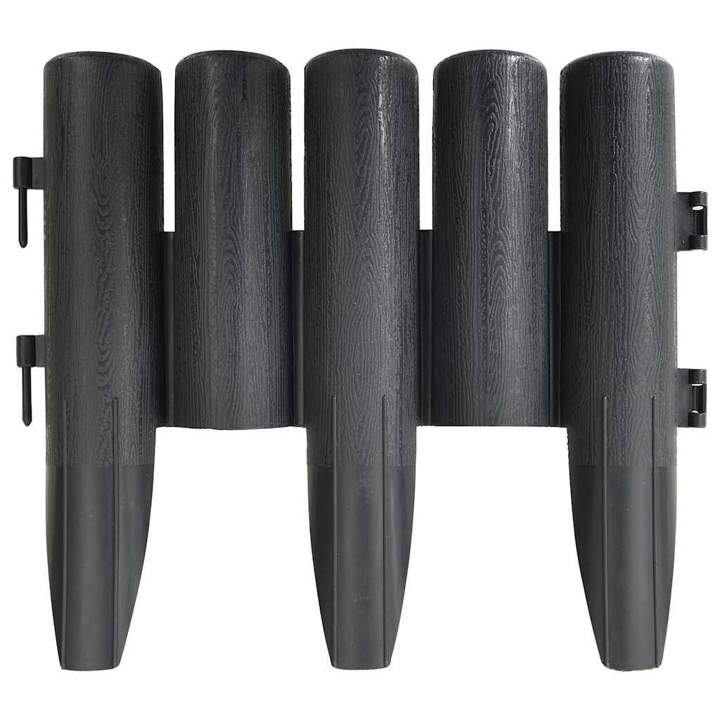 Bordure de pelouse effet rondins plastique aménagement 10m anthracite - ComfortXL Outdoor Living - Image 3