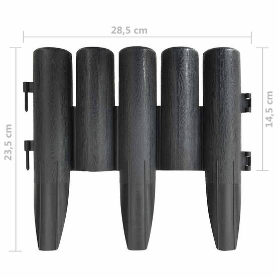 Bordure de pelouse effet rondins plastique aménagement 10m anthracite - ComfortXL Outdoor Living - Image 7