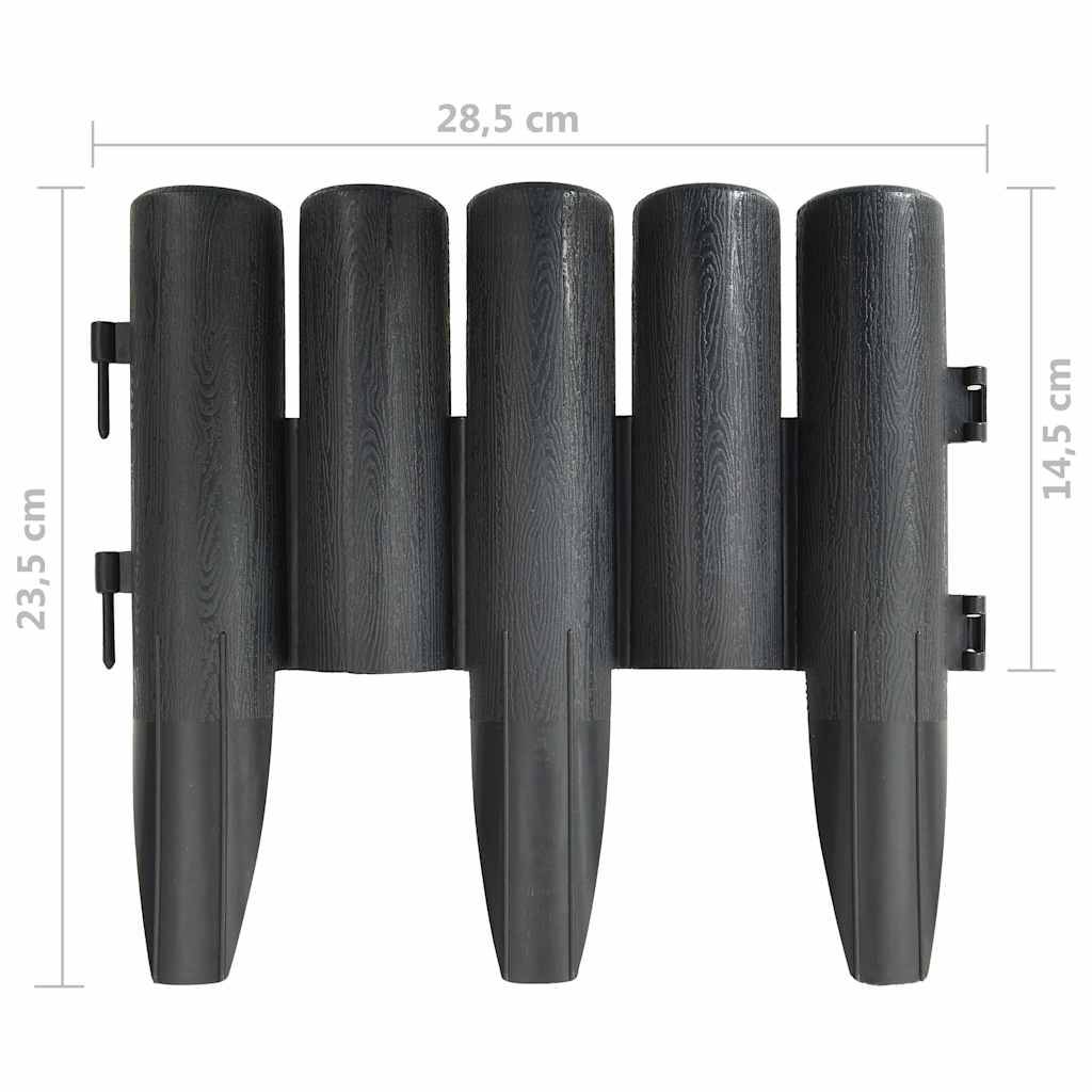 Bordure de pelouse effet rondins plastique aménagement 10m anthracite - ComfortXL Outdoor Living - Image 7