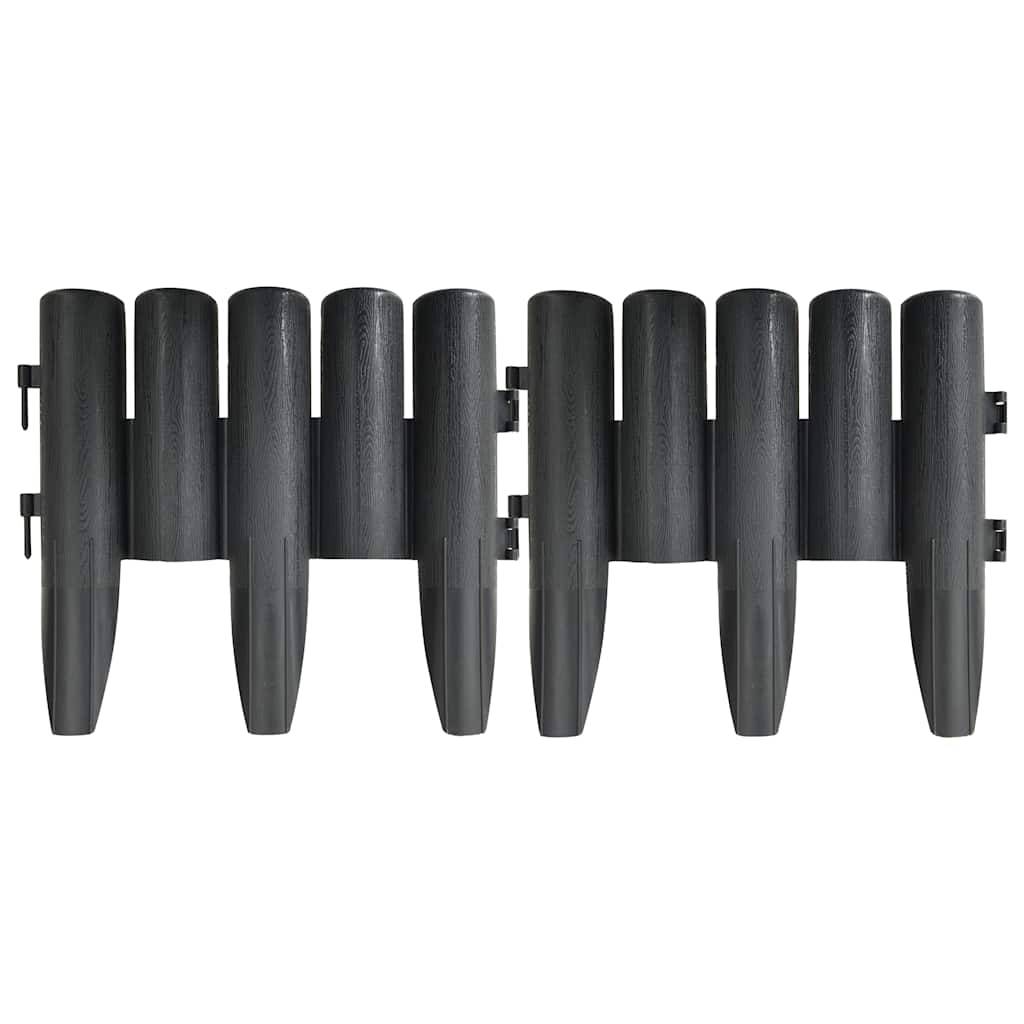 Bordure de pelouse effet rondins plastique aménagement 10m anthracite - ComfortXL Outdoor Living - Image 4