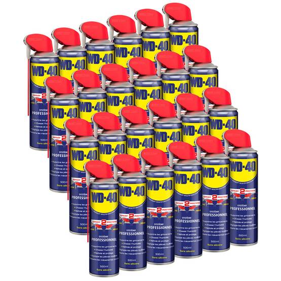 WD-40 Pack de 24 Produits Multifonction Spray Double Position 500ml - Image 1