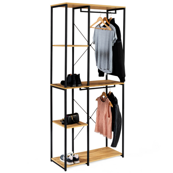 Dressing double penderie étagères L. 90 cm DETROIT design industriel - Image 2