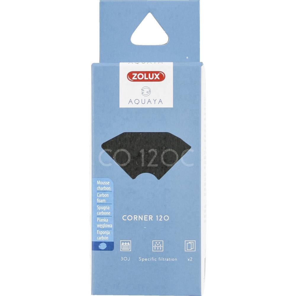 Zolux - Filtre pour pompe corner 120, filtre CO 120 C mousse charbon x 2. pour aquarium. - Image 2
