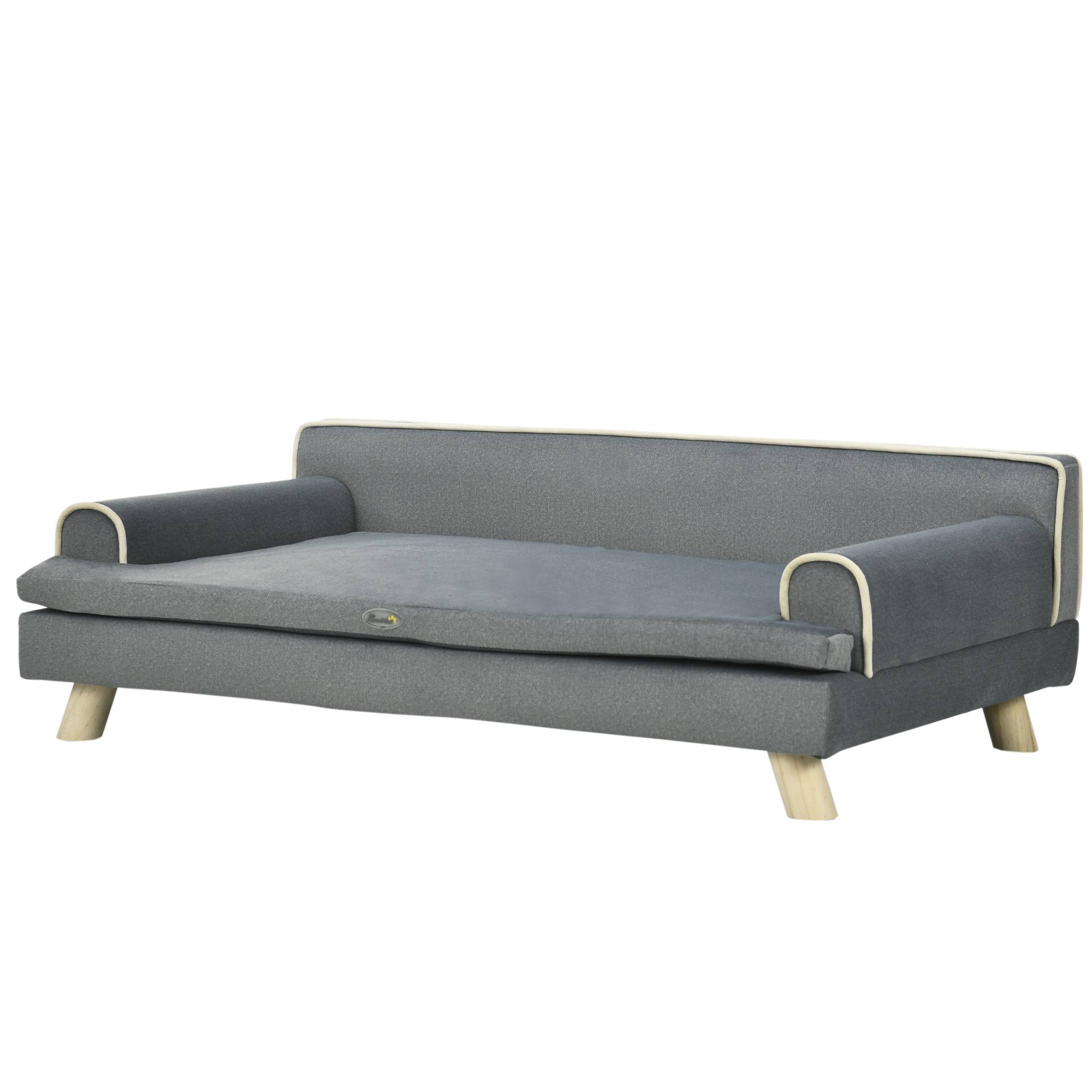 ComfortXL - Grand canapé velours pour chien et chat repos optimal 100x62x32cm gris - ComfortXL Outdoor Living - Image 2
