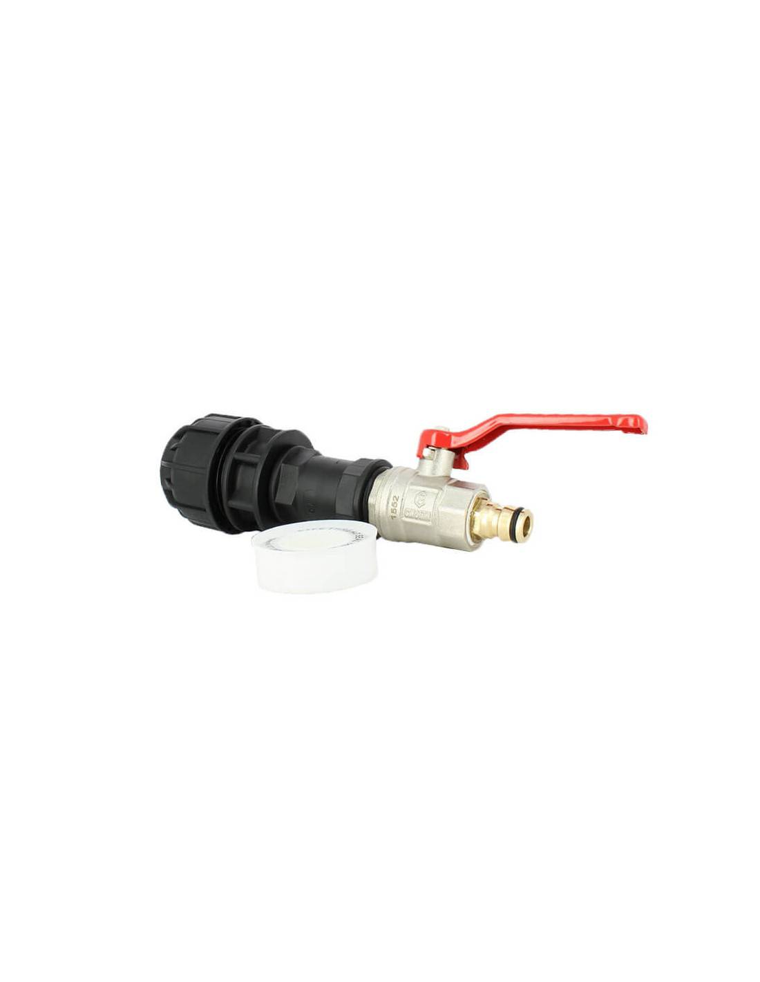 Vanne 1/4 de tour laiton - embout rapide - kit couplage cuve - Imagen 1