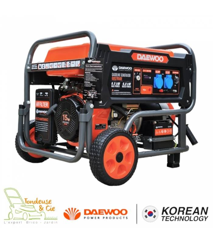 Groupe électrogène à essence 6500W, démarrage électrique, Régulateur AVR  - DAEWOO GDS7950E - Image 1