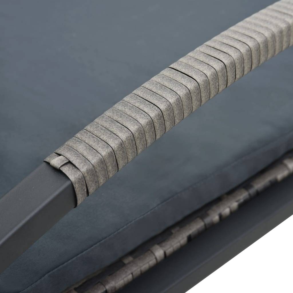 Helloshop26 - Lot de deux chaises longues transat 200 cm avec table résine tressée anthracite - Imagen 6