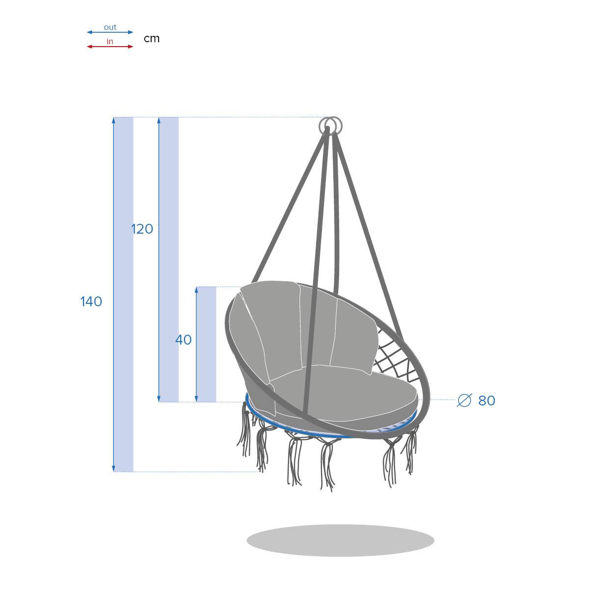 Hesperide - Chaise de détente suspendue "Cordessa" en acier traité époxy - Hespéride - Imagen 7