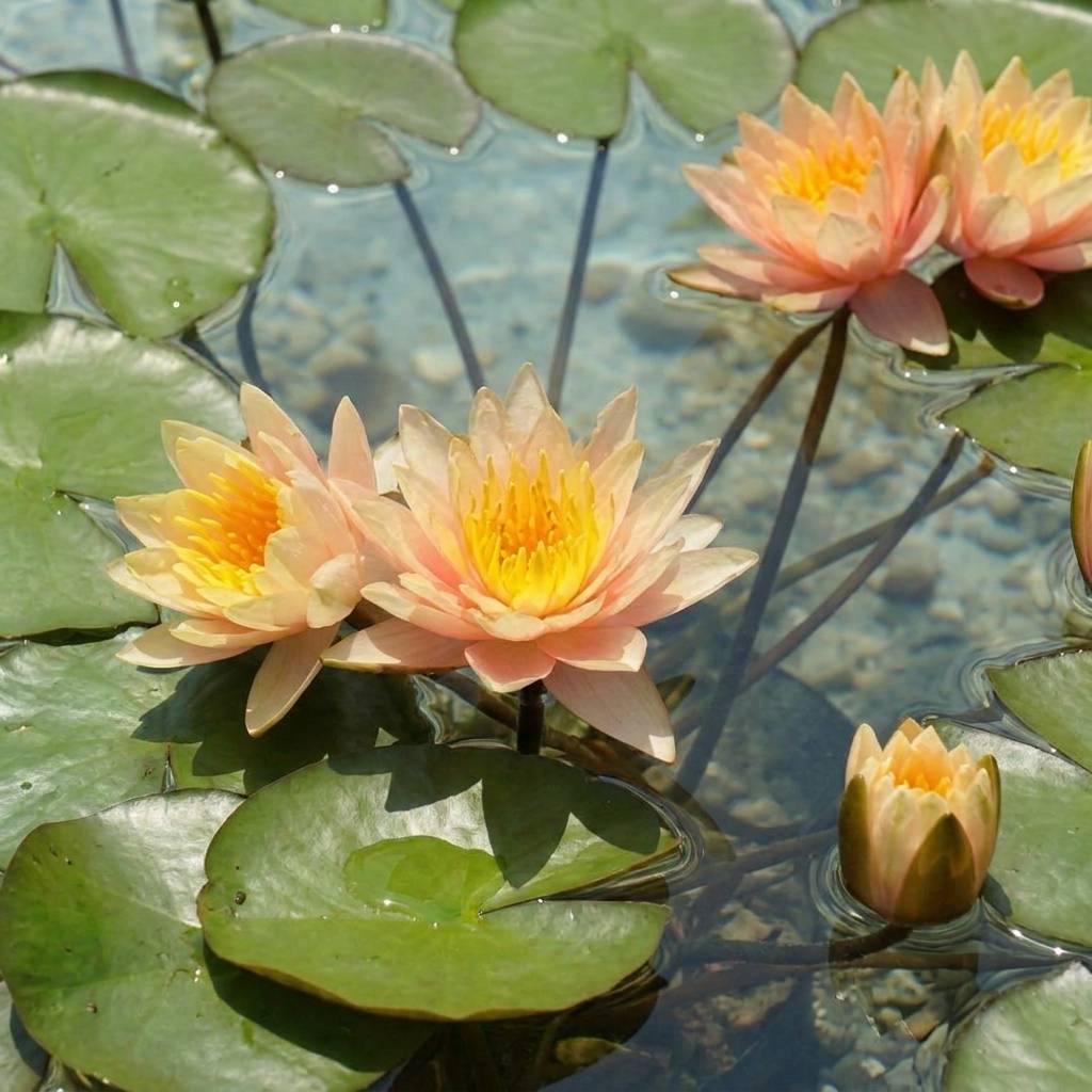 Nénuphar nain orange - Nymphaea - 1x nénuphar multiflore et panier - Image 2