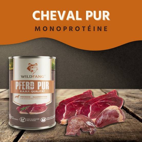 Wildfang - Wildfang - Mélange alimentaire humide 6 x 400g - Qualité du barf - Bœuf et cheval - Image 6