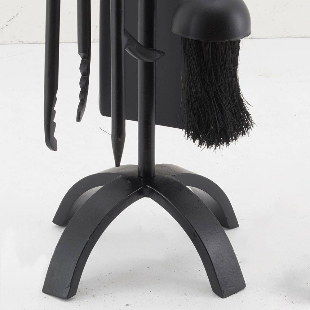 Aubry Gaspard - Valet de cheminée en fer forgé noir 4 accessoires - Imagen 3