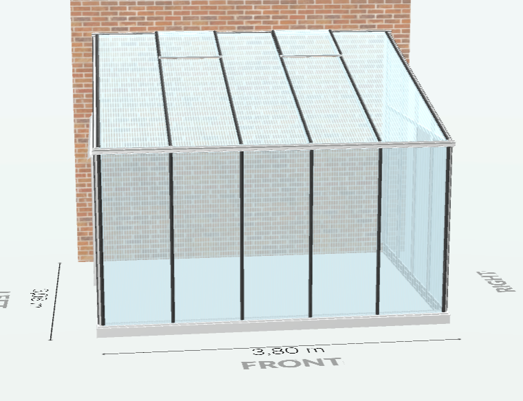 15m²  -  Serre en polycarbonate 8 mm alvéolés  - Euro Murale serre adossée - Alu - 15m² - ALUMINIUM - L'atelier Des Serres - Imagen 8