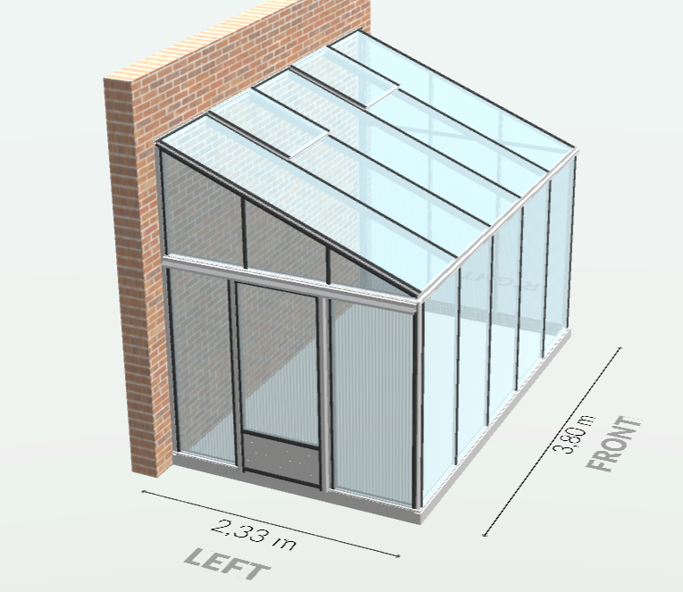 15m²  -  Serre en polycarbonate 8 mm alvéolés  - Euro Murale serre adossée - Alu - 15m² - ALUMINIUM - L'atelier Des Serres - Imagen 9