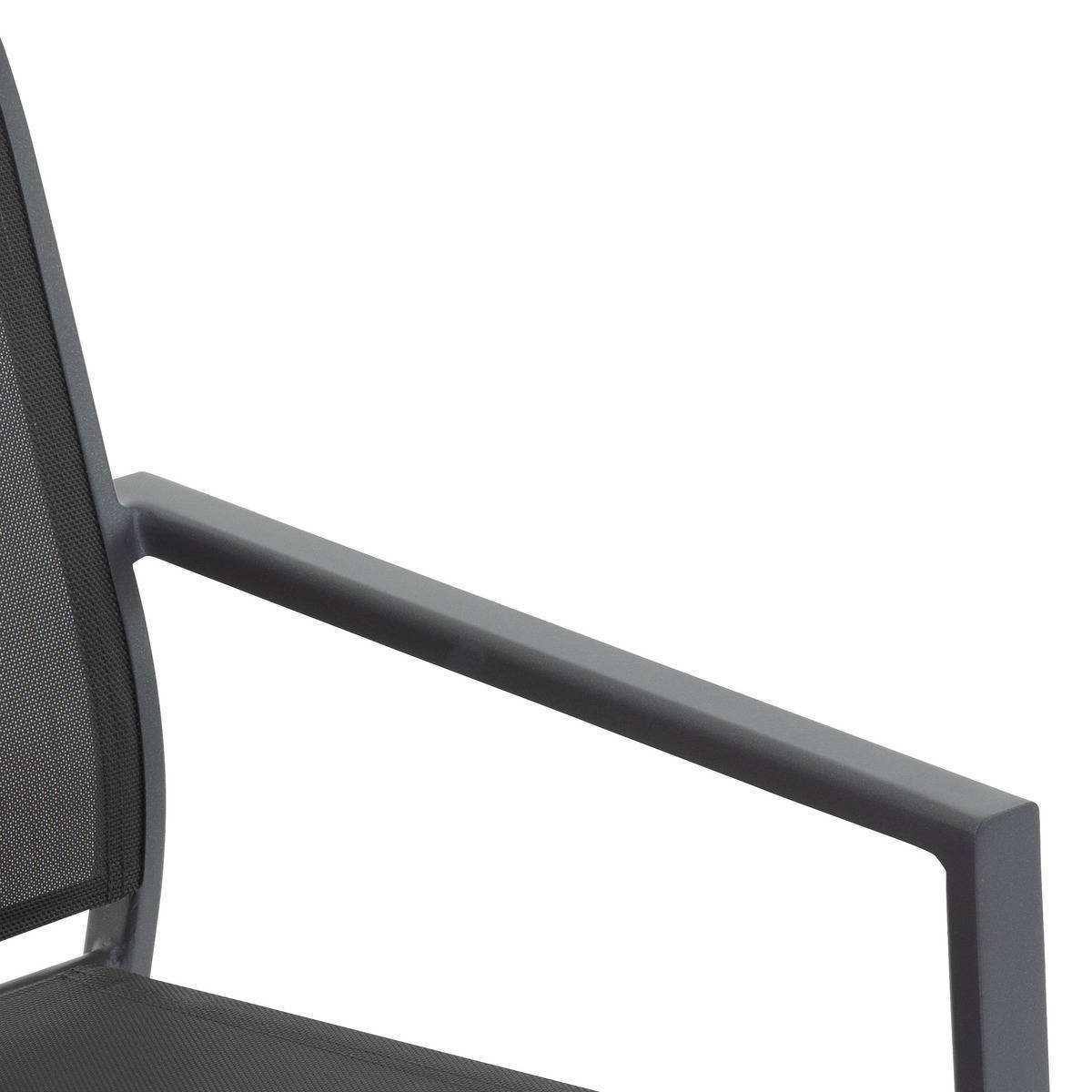Hesperide - Fauteuil de jardin empilable "Essentia" anthracite & graphite en aluminium traité en epoxy - Hespéride - Imagen 5