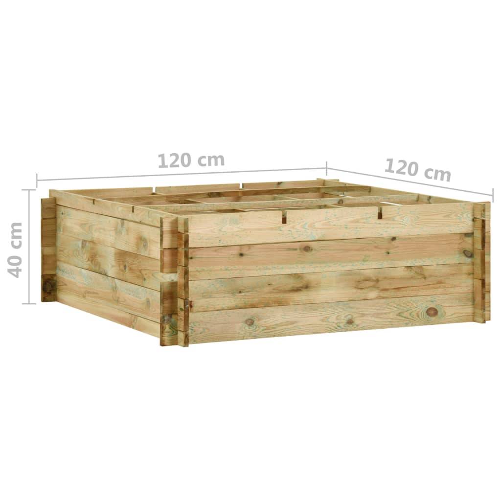 Maison Chic - Jardinière - Pot De Fleurs pour légumes Bois de pin imprégné 120x120x40 cm - Imagen 5