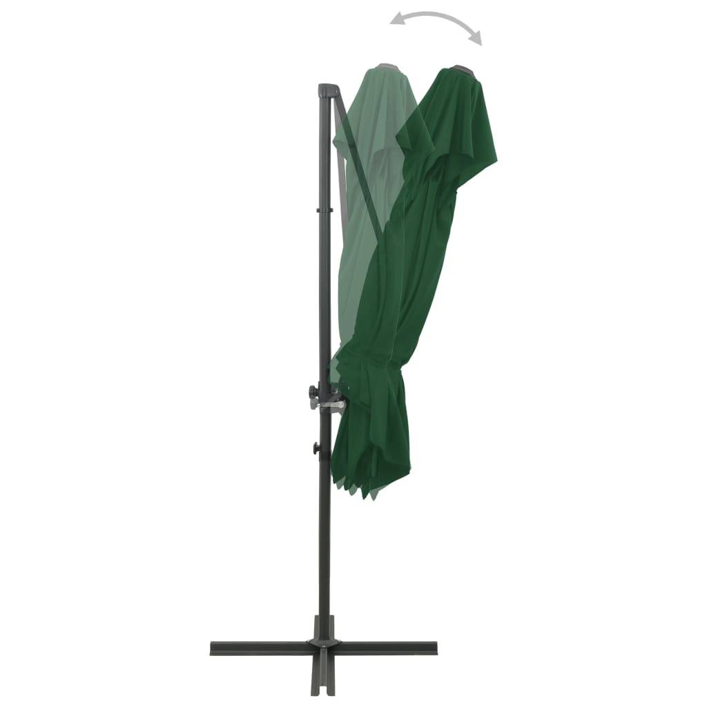 Helloshop26 - Parasol d'extérieur déporté à double toit 250 x 250 cm vert - Imagen 5