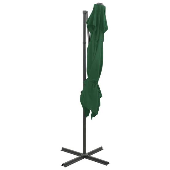 Helloshop26 - Parasol d'extérieur déporté à double toit 250 x 250 cm vert - Imagen 4