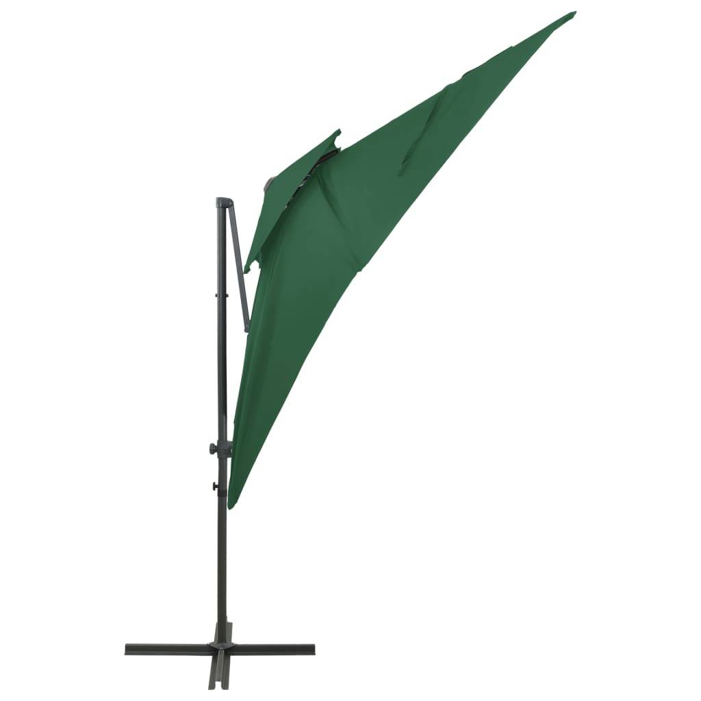 Helloshop26 - Parasol d'extérieur déporté à double toit 250 x 250 cm vert - Imagen 2