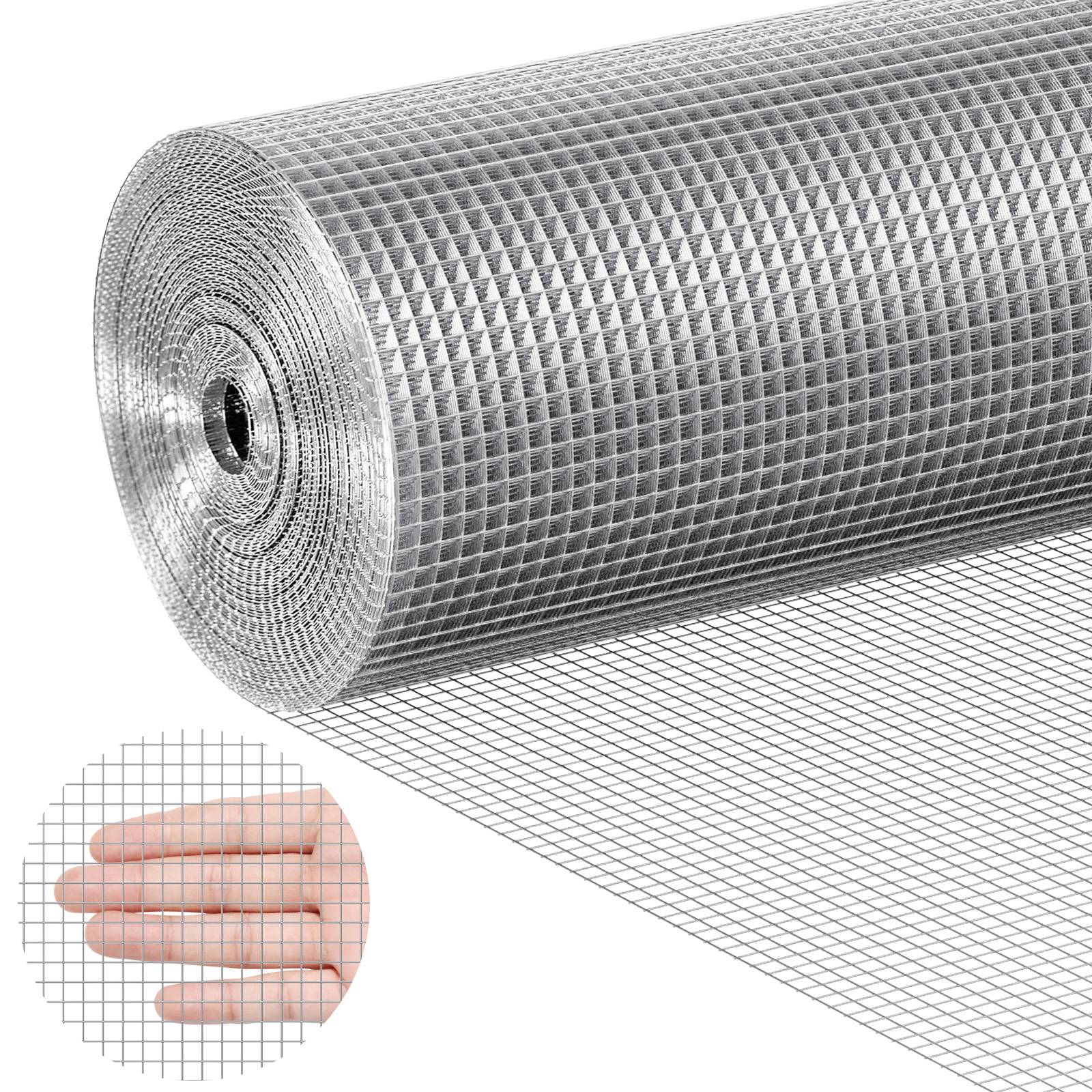 Vevor - VEVOR Grillage métallique soudé galvanisé 0.915x30.48m, maille 6.35x6.35mm, pour clôture/cage à lapins. - Image 1