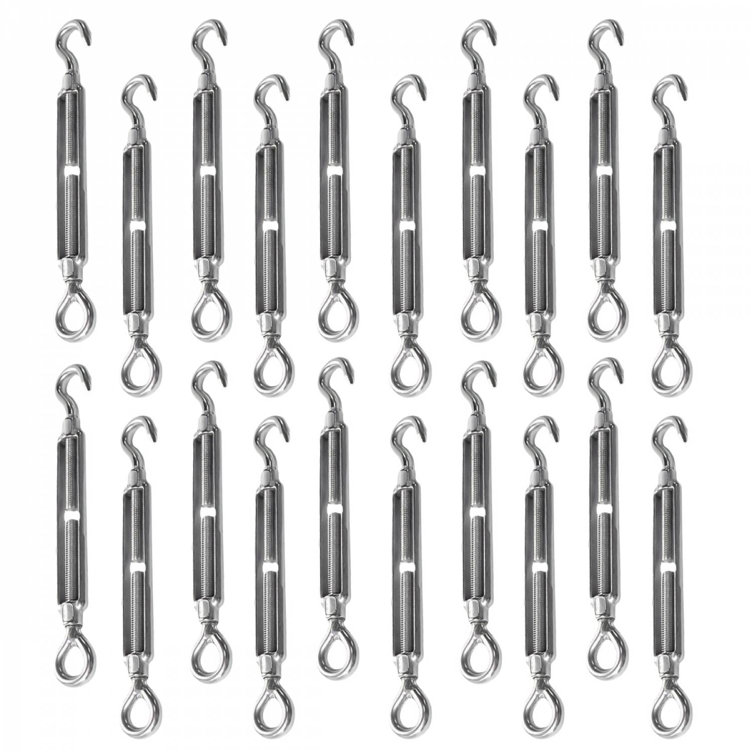 Linxor - Lot de 20 tendeurs de fil réglables en acier inoxydable - Crochet et oeillet - M6 - Linxor - Imagen 1