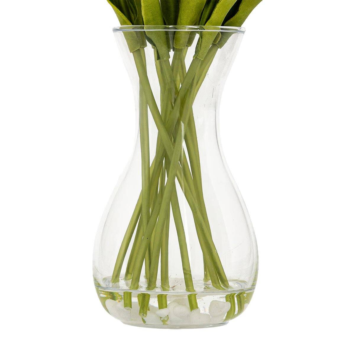 Composition Artificielle de Tulipes "Hector" 28cm Blanc - Image 2