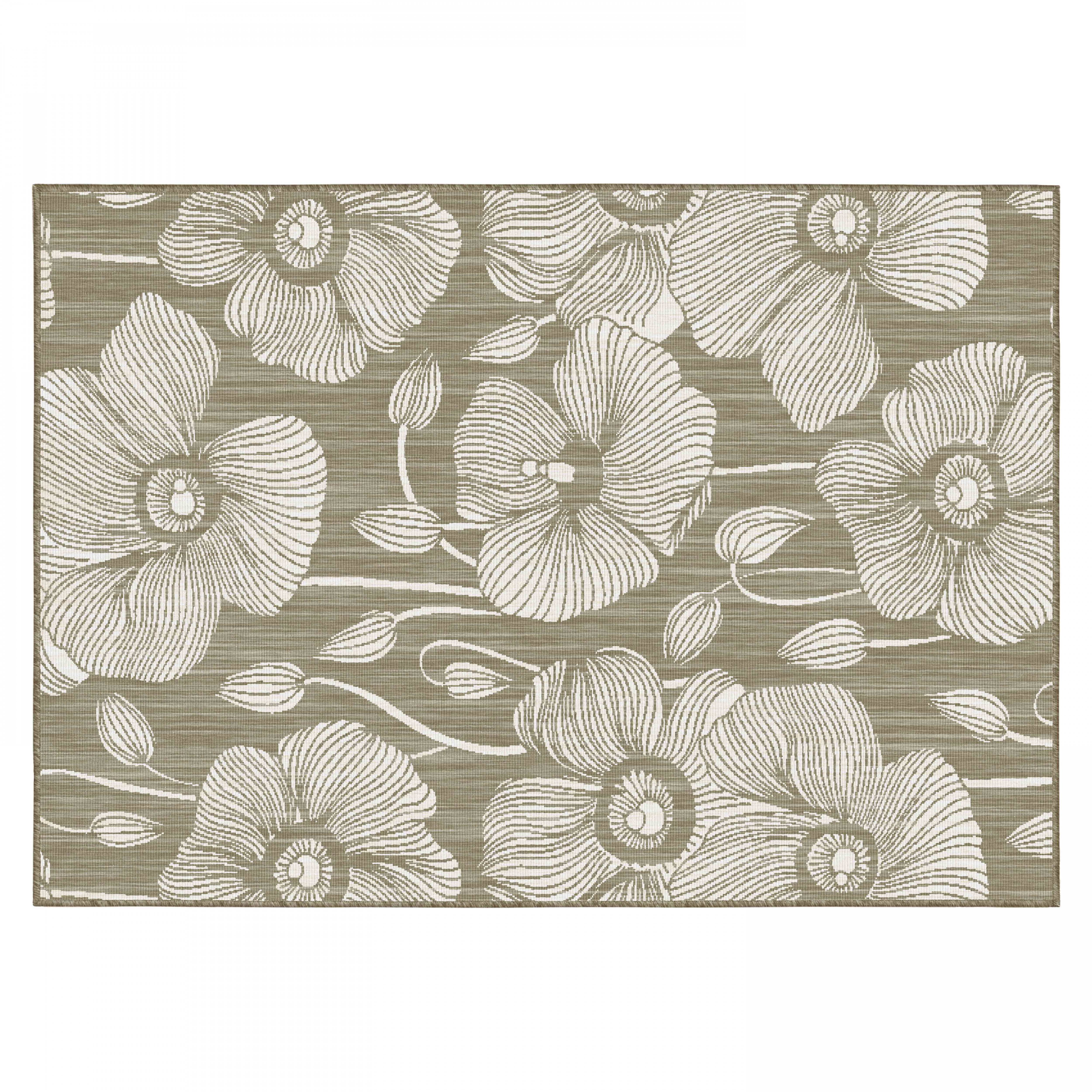 Oviala - Tapis d'extérieur en polypropylène 200 x 290 cm taupe Poppy - Oviala - Imagen 1