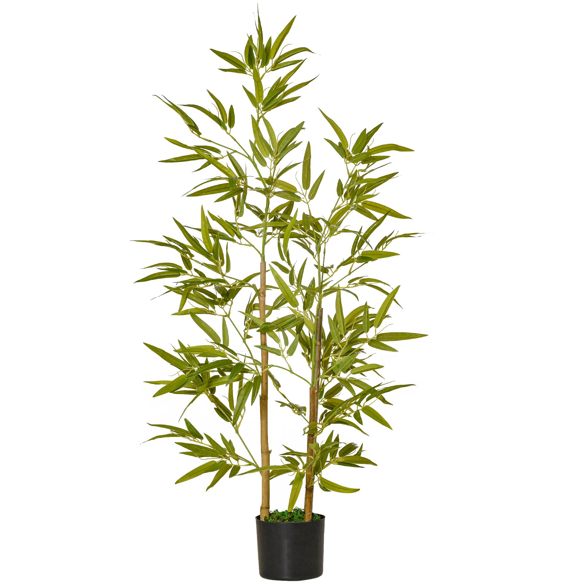 Sans Marque - Plante artificielle intérieure 120 cm pot 336 feuilles faux bambou réaliste intérieur extérieur - Image 1